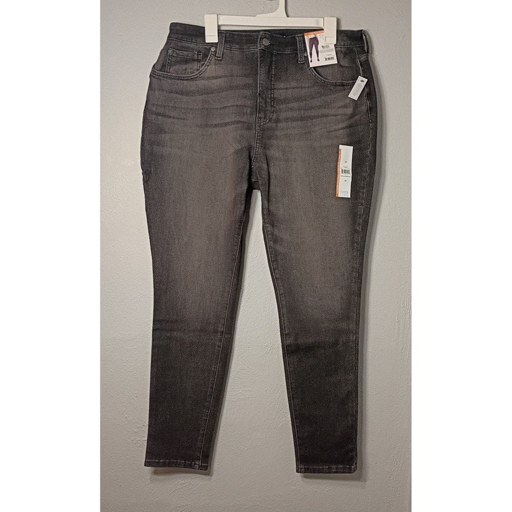 Time and Tru High Rise Curvy Jeans Womens 16 Skinny Black‎ Stretch Core Denim - Picture 4 of 11